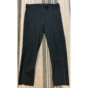 Lululemon Fast Free Crop Size 6 Nulux 19 Dk Gray with Pockets NWOT